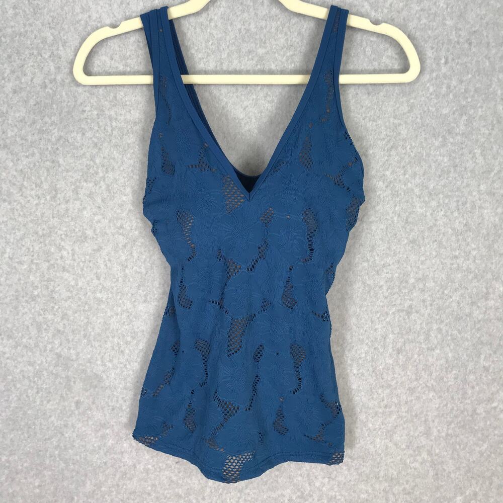 Profile Gottex Lace Tankini Swimsuit Medium 32D Underwire Late Bloomer Molded